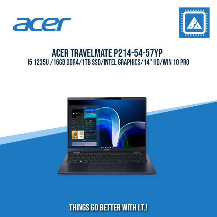 ACER TRAVELMATE P214-54-57YP  I5 1235U /16GB DDR4/1TB SSD | BEST FOR STUDENTS AND FREELANCERS LAPTOP ACER TRAVELMATE P214-54-57YP  I5 1235U /16GB DDR4/1TB SSD | BEST FOR STUDENTS AND FREELANCERS LAPTOP
